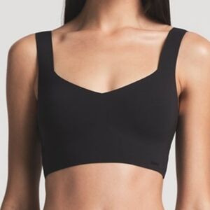 SKIMS SCOOP LONGLINE BRALETTE     2 Bra Size Small Black And Cocoa